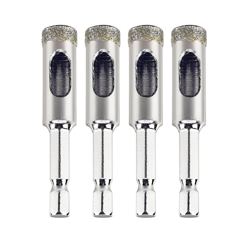 cenyb 4-Pack 1/2" (12mm) Diamond Tile Hole Saw Drill Bits for Ceramics, Flower Pots, Glass, Stone, Porcelain Tile, Granite and Marble Wet Use - Image 1